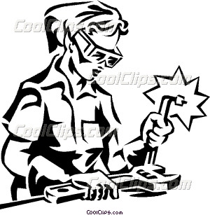 300x307 Woman Welding Vector Clip Art