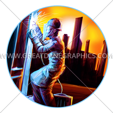 385x385 High Rise Welder Production Ready Artwork For T Shirt Printing