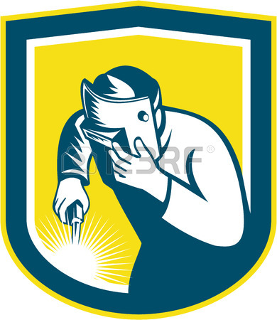 390x450 Illustration Of Welder Worker Working Using Welding Torch Holding