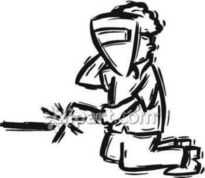 300x261 Man Welding Royalty Free Clipart Picture