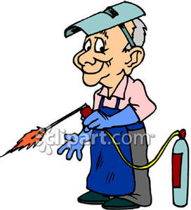 272x300 Man With Welding Equipment Royalty Free Clipart Picture