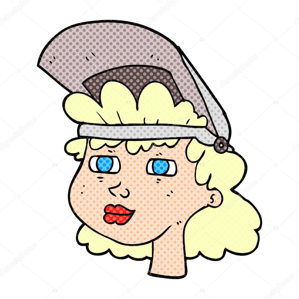 1024x1024 Cartoon Woman With Welding Mask Stock Vector Lineartestpilot