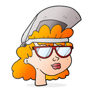 300x300 Freehand Drawn Cartoon Woman Welding Royalty Free Stock Image