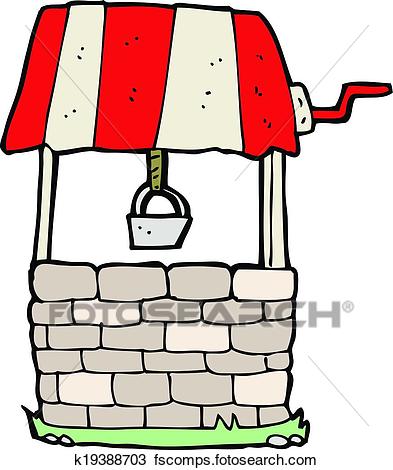 393x470 Clipart Of Cartoon Wishing Well K19388703