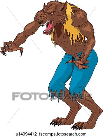 353x470 Clipart Of Werewolf U14994472