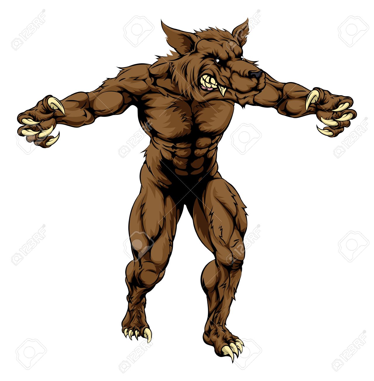 1279x1300 A Mean Looking Werewolf Wolf Man, Or Wolf Sports Mascot Character