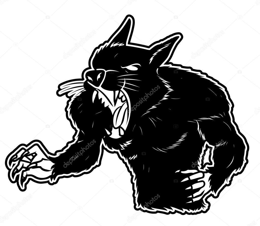1024x891 Black And White Clipart Werewolf Stock Vector Indomercy2012