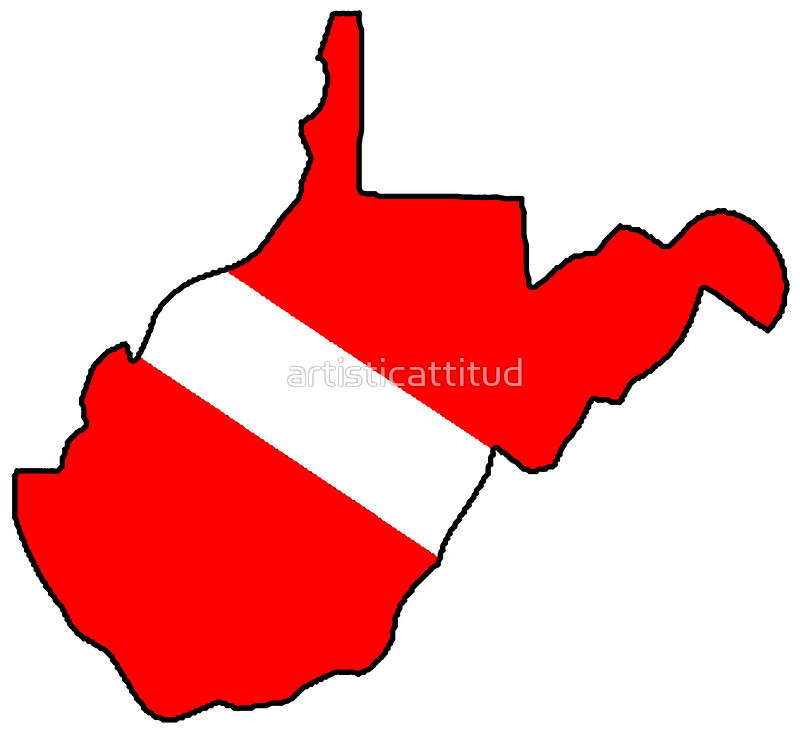 800x734 Dive Flag West Virginia Outline Stickers By Artisticattitud