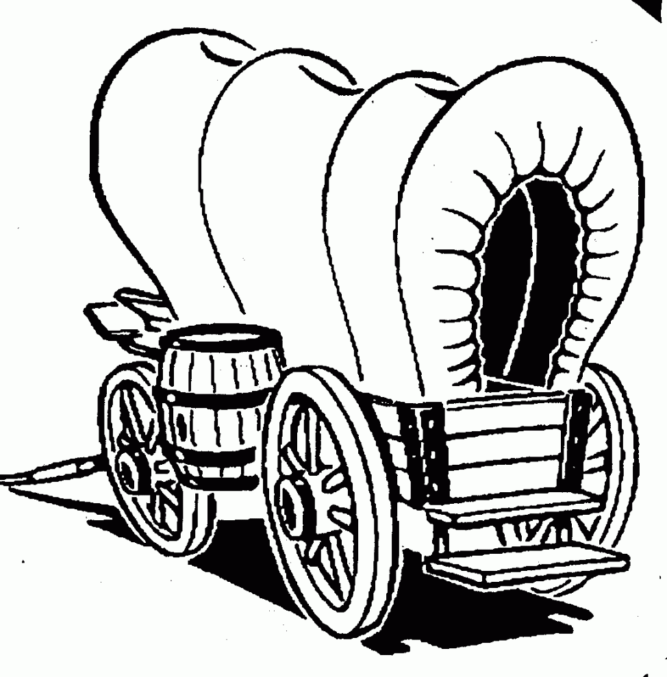 974x989 Coloring Pages Covered Wagon Clip Art Western Clipart 13