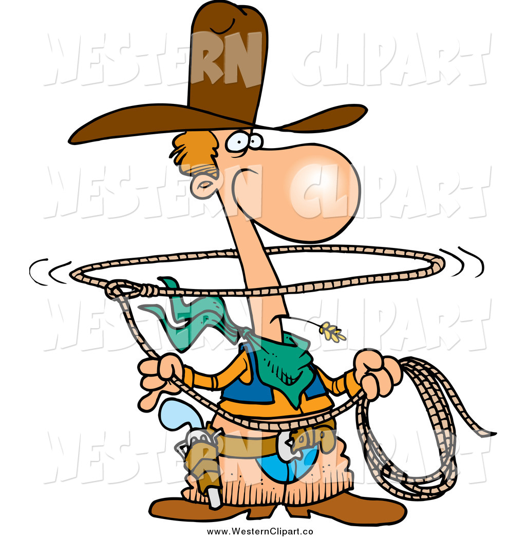 1024x1044 Vector Clip Art Of A Cartoon Western Lasso Cowboy By Toonaday