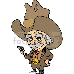 300x300 Royalty Free Old Cowboy Man 372129 Vector Clip Art Image