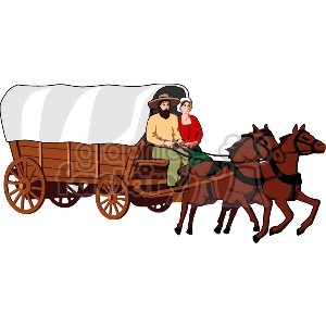 300x300 Royalty Free Covered Wagon 161478 Vector Clip Art Image