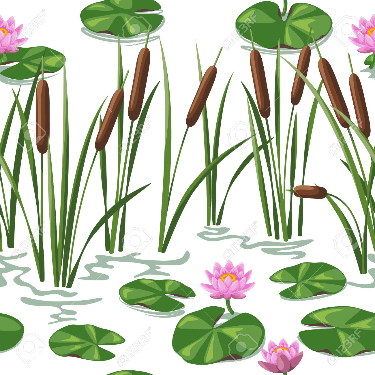 1300x1300 Water Lily Clipart Pond Reed