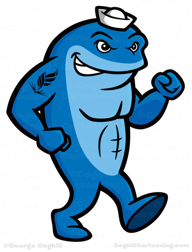 640x840 Neomed Walking Whale Cartoon Character Mascot