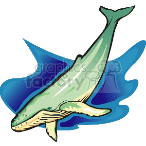 300x300 Royalty Free Big Blue Whale 133582 Vector Clip Art Image