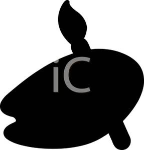 287x300 Of A Palette And A Paintbrush Clipart Image