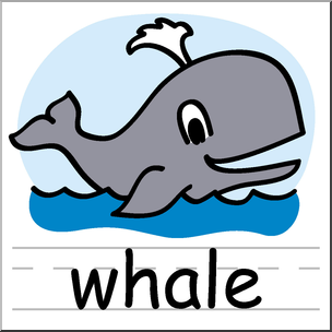 304x304 Clip Art Basic Words Whale Color Labeled I Abcteach