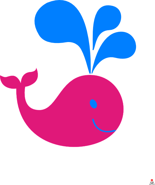 498x594 Pink And Blue Whale Clip Art
