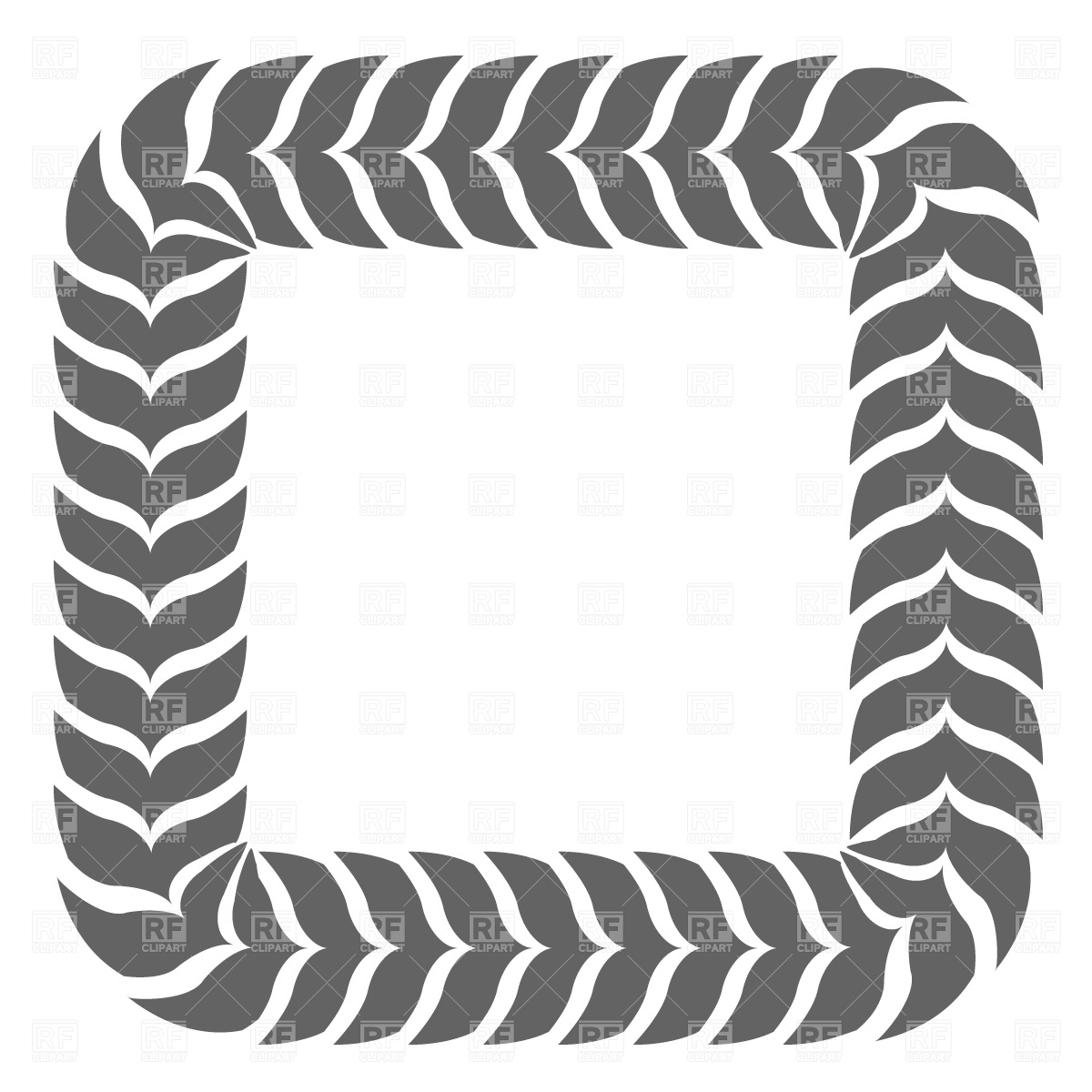 1200x1200 Square Repetitive Wheat Frame Free Vector Clip Art Image