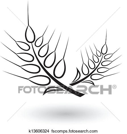 447x470 Clipart Of Abstract Silhouette Of Wheat K13606324