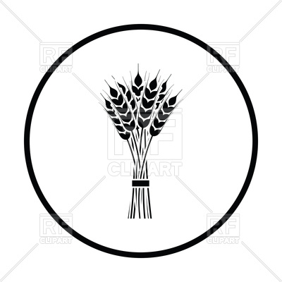 400x400 Thin Circle Design Of Wheat Icon Royalty Free Vector Clip Art