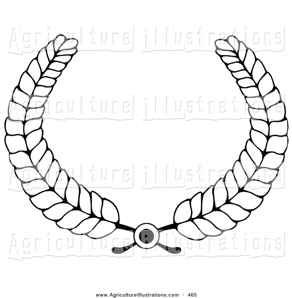 1024x1044griculture Clipart Of Blacknd White Wheat Laurel