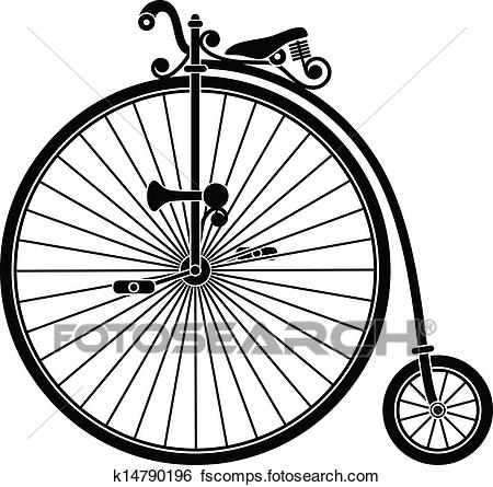 450x445 Clip Art Of Vintage Bicycle K14790196