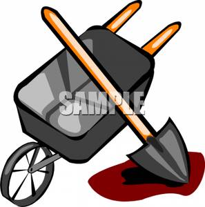 297x300 Shovel And Wheelbarrow Clip Art Image