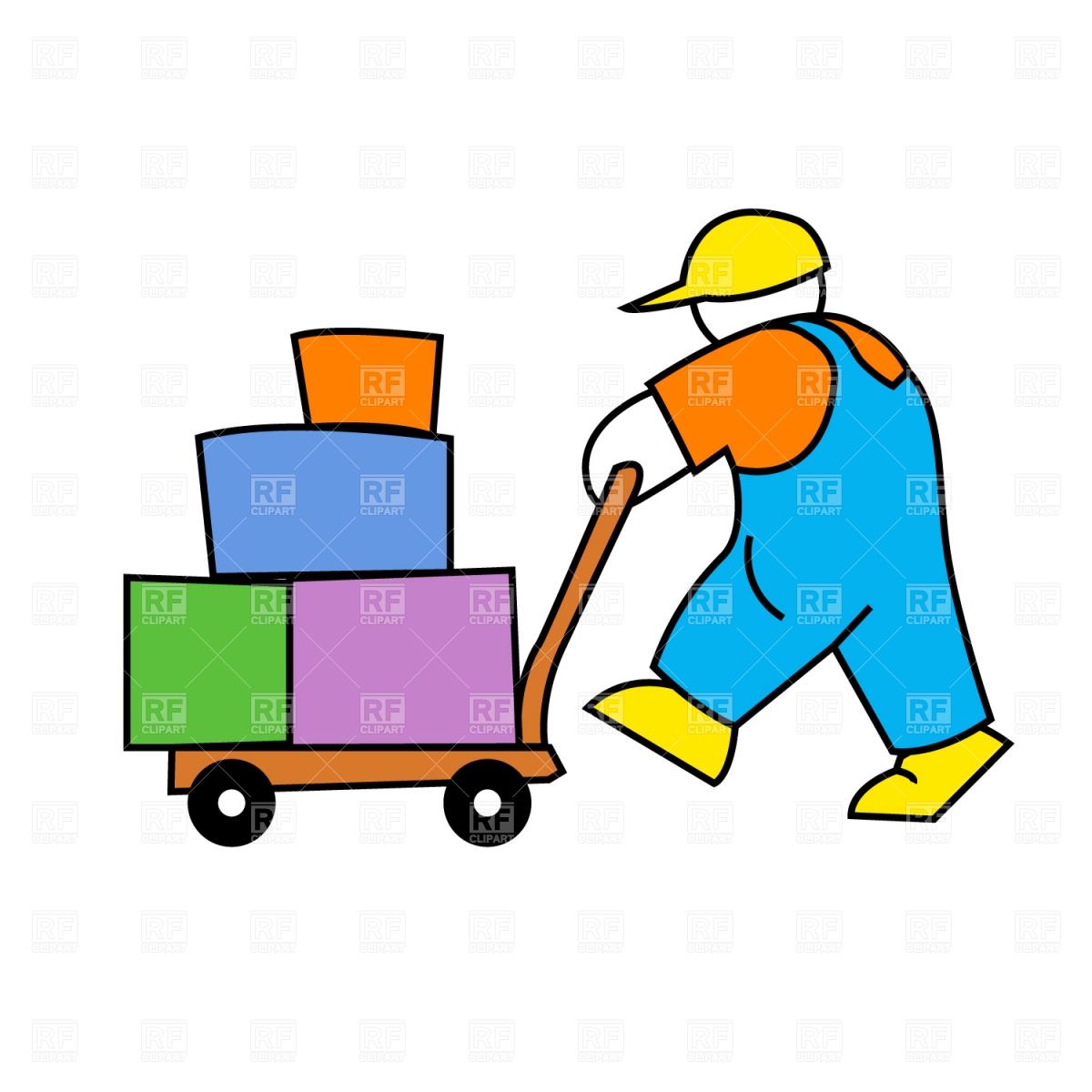 1200x1200 Worker With Wheelbarrow Royalty Free Vector Clip Art Image