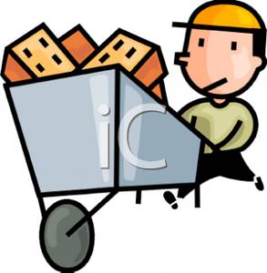 293x300 Picture A Man In A Construction Hat Pushing A Wheelbarrow Of Bricks