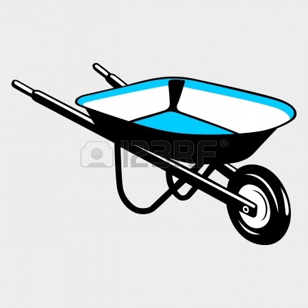 450x450 Vector Illustration Of Cartoon Worker With Wheelbarrow Royalty