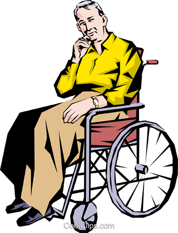 367x480 Old Man In A Wheelchair Royalty Free Vector Clip Art Illustration