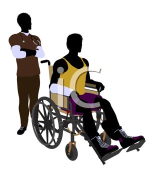 318x350 Silhouette Of An Athletic Young Man In A Wheelchair And His