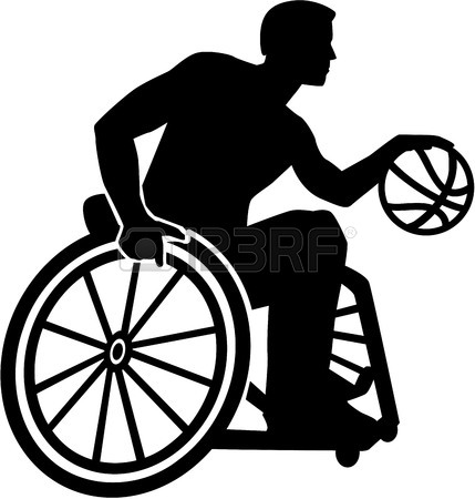 429x450 Wheelchair Athlete Playing Basketball With Layup Flat Icon