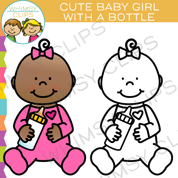 600x600 Cute Baby Girl With A Bottle Clip Art , Images Amp Illustrations