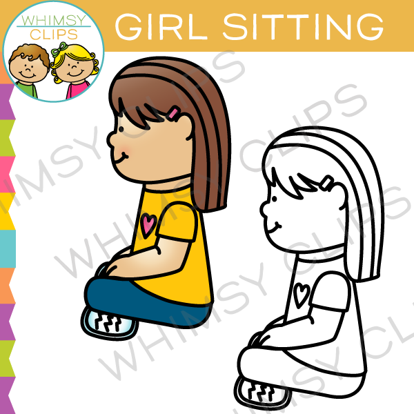 600x600 Girl Sitting Clip Art , Images Amp Illustrations Whimsy Clips