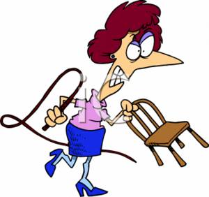 300x282 Clipart Of A Businesswoman With A Whip And Chair