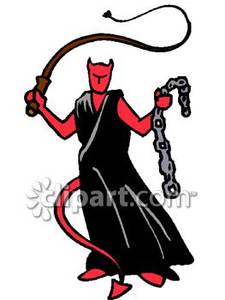 225x300 Devil With A Whip And Chains Royalty Free Clipart Picture