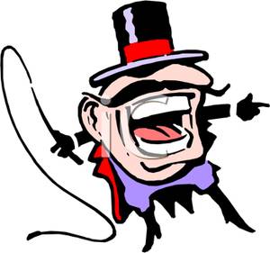 300x281 Free Clipart Image A Circus Ringmaster Shouting And Pointing