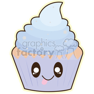 300x300 Royalty Free Cupcake Stars Cartoon Character Illustration 394120