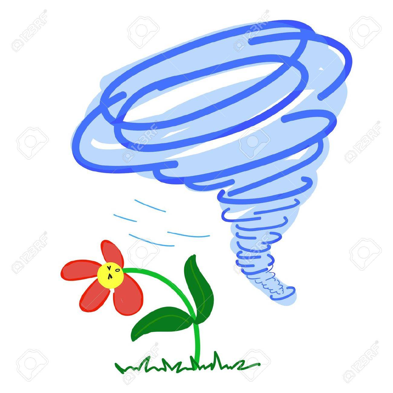 1300x1300 Flower In A Storm On White Background Royalty Free Cliparts
