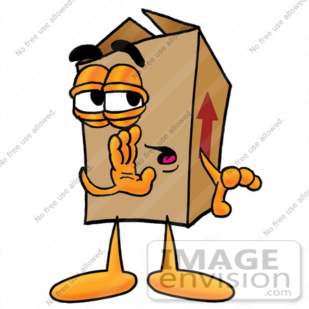 450x450 Clip Art Graphic Of A Cardboard Shipping Box Cartoon Character