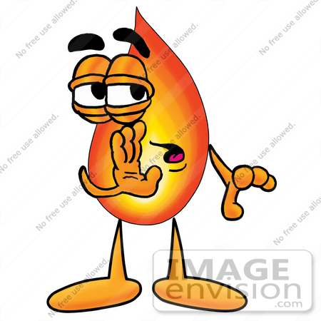 450x450 Clip Art Graphic Of A Fire Cartoon Character Whispering