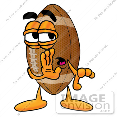 450x450 Clip Art Graphic Of A Football Cartoon Character Whispering