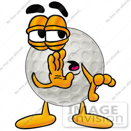 450x450 Clip Art Graphic Of A Golf Ball Cartoon Character Whispering