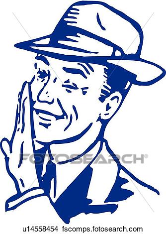 334x470 Clipart Of Businessman Whispering U14558454