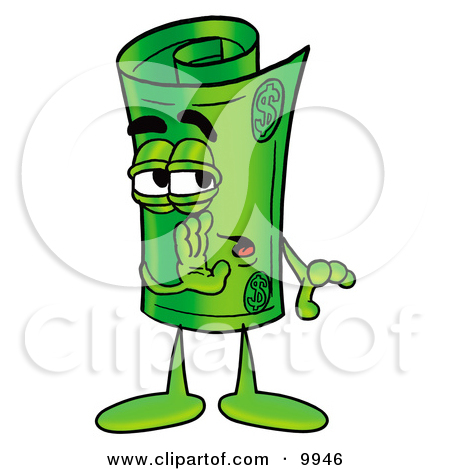 450x470 Clipart Picture Of A Rolled Money Mascot Cartoon Character