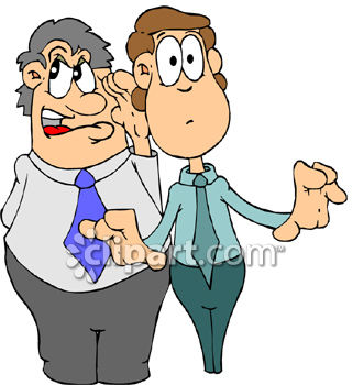 321x350 Man Whispering Clipart