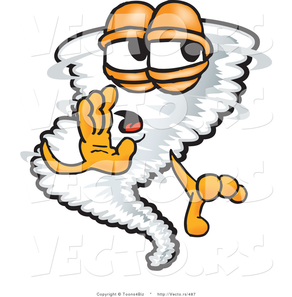1024x1044 Vector Of A Cartoon Tornado Mascot Whispering By Toons4biz