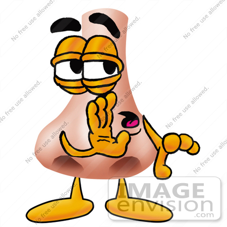 450x450 Clip Art Graphic Of A Human Nose Cartoon Character Whispering